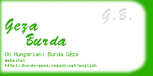 geza burda business card